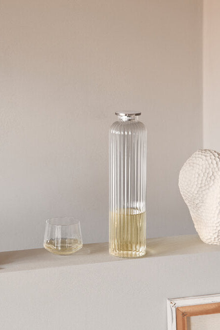 Bernadotte vandkaraffel, rustfri stål/glas - 1 L.